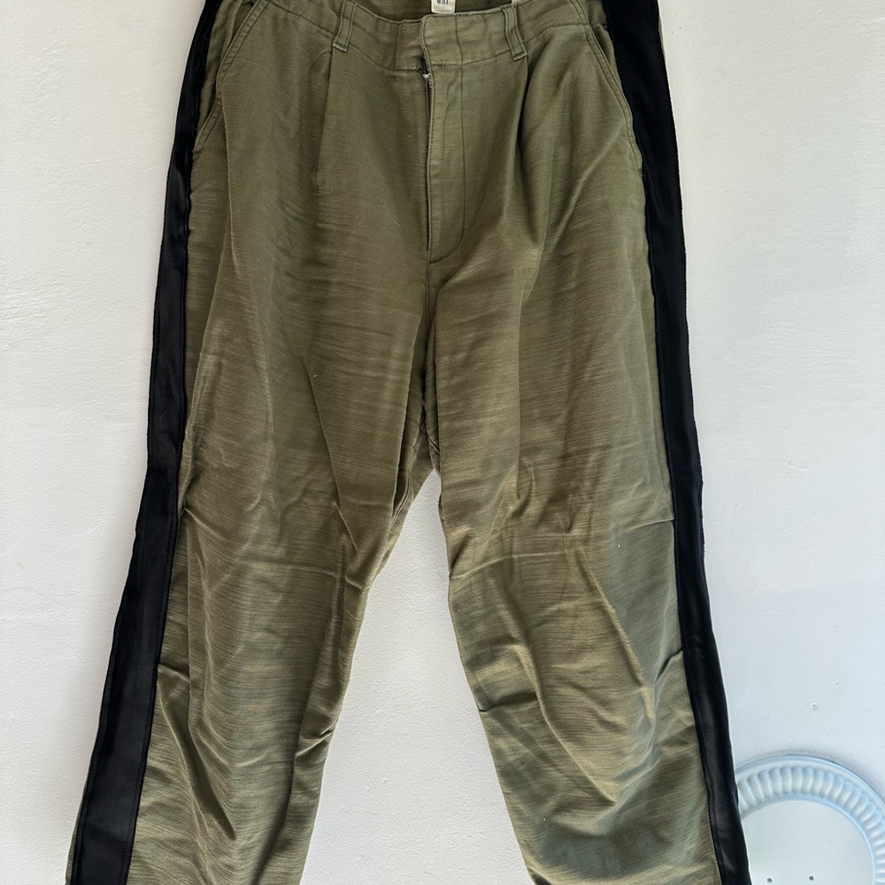 GAP Olive Green Chinos with Black Side Stripes